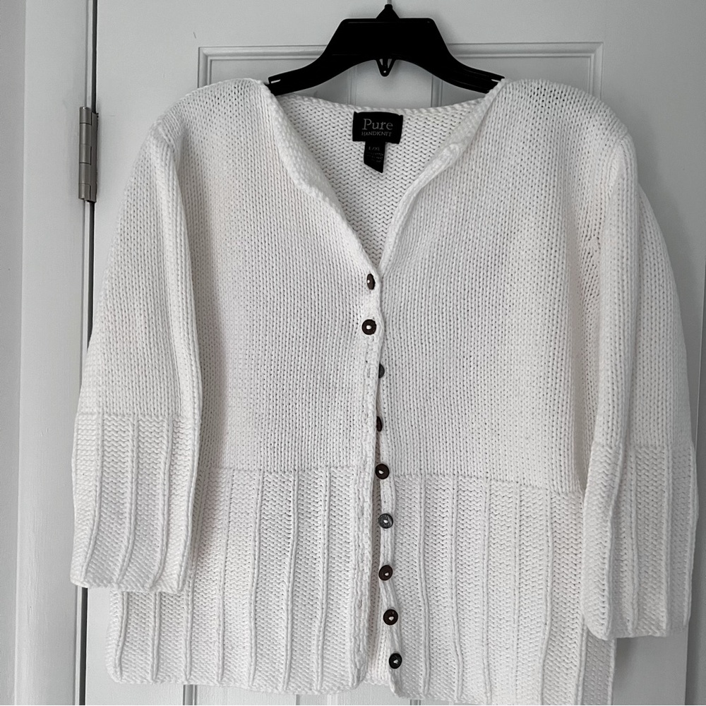 Pure 100% cotton sweater 3/4 sleeves SZ L